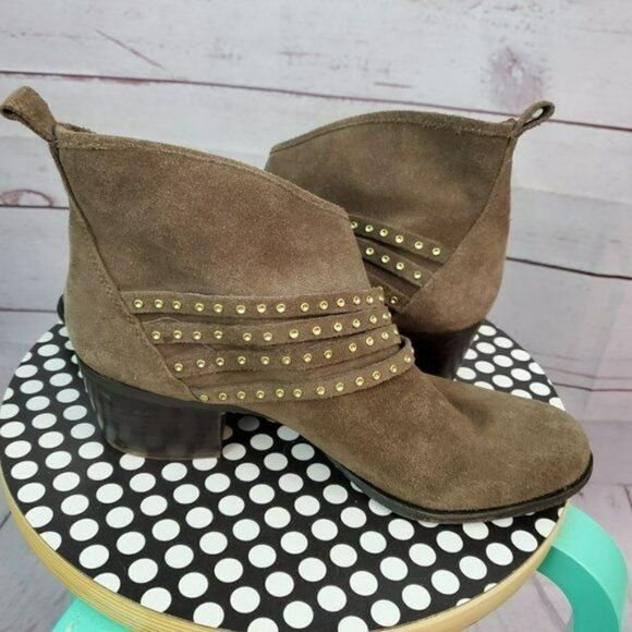 Jessica Simpson Suede Leather Strappy Bootie Ankle Boots Size 8.5 Medium - Picture 7 of 9